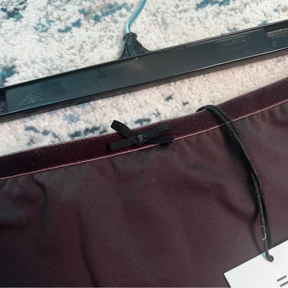 NWT🔖Solid & Striped Bikini Bottom Bowtie Velvet Brown High-rise Brigitte - Picture 4 of 8